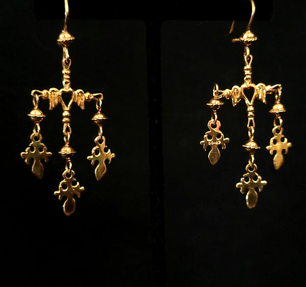 14K Cruz de Yalalag Earrings from Oaxaca